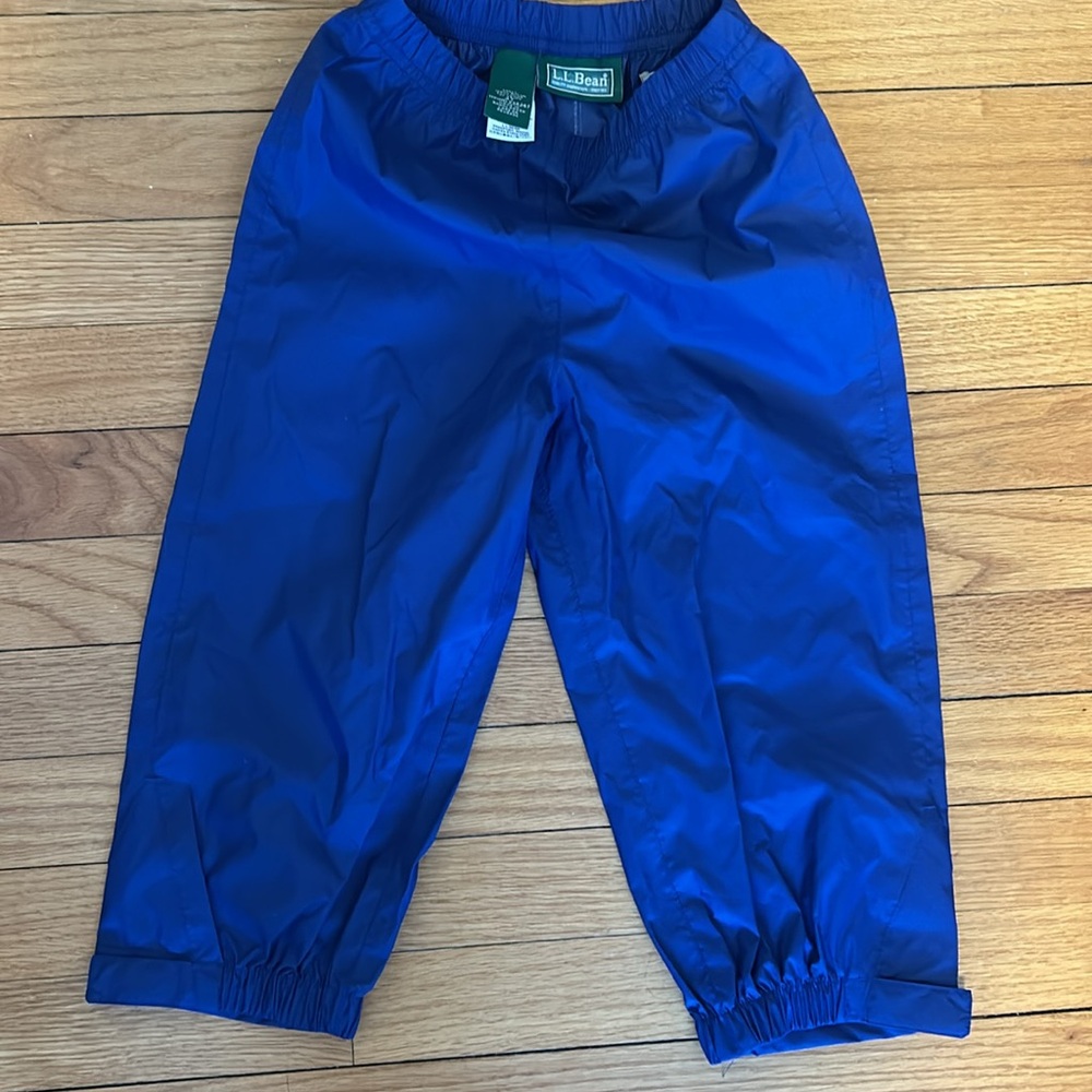 LL Bean 4T blue rain pants - new without tags